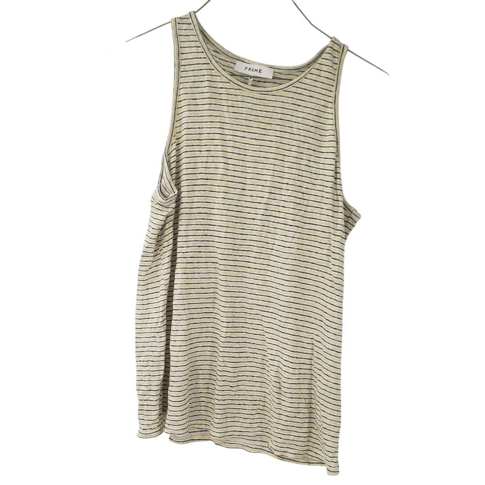 FRAME Striped 100% Linen Sleeveless Tank Top Womens Size Medium M